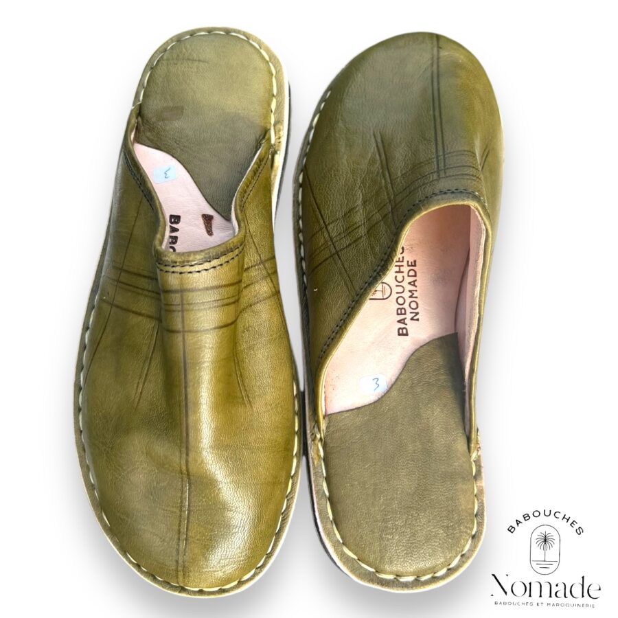 mules doublées molletonnées olive (3)